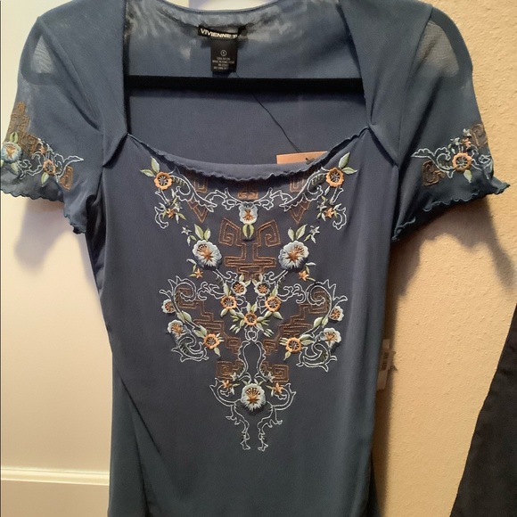 Vivienne Tam Tops - NWT Vivienne Tam embroidered nylon top